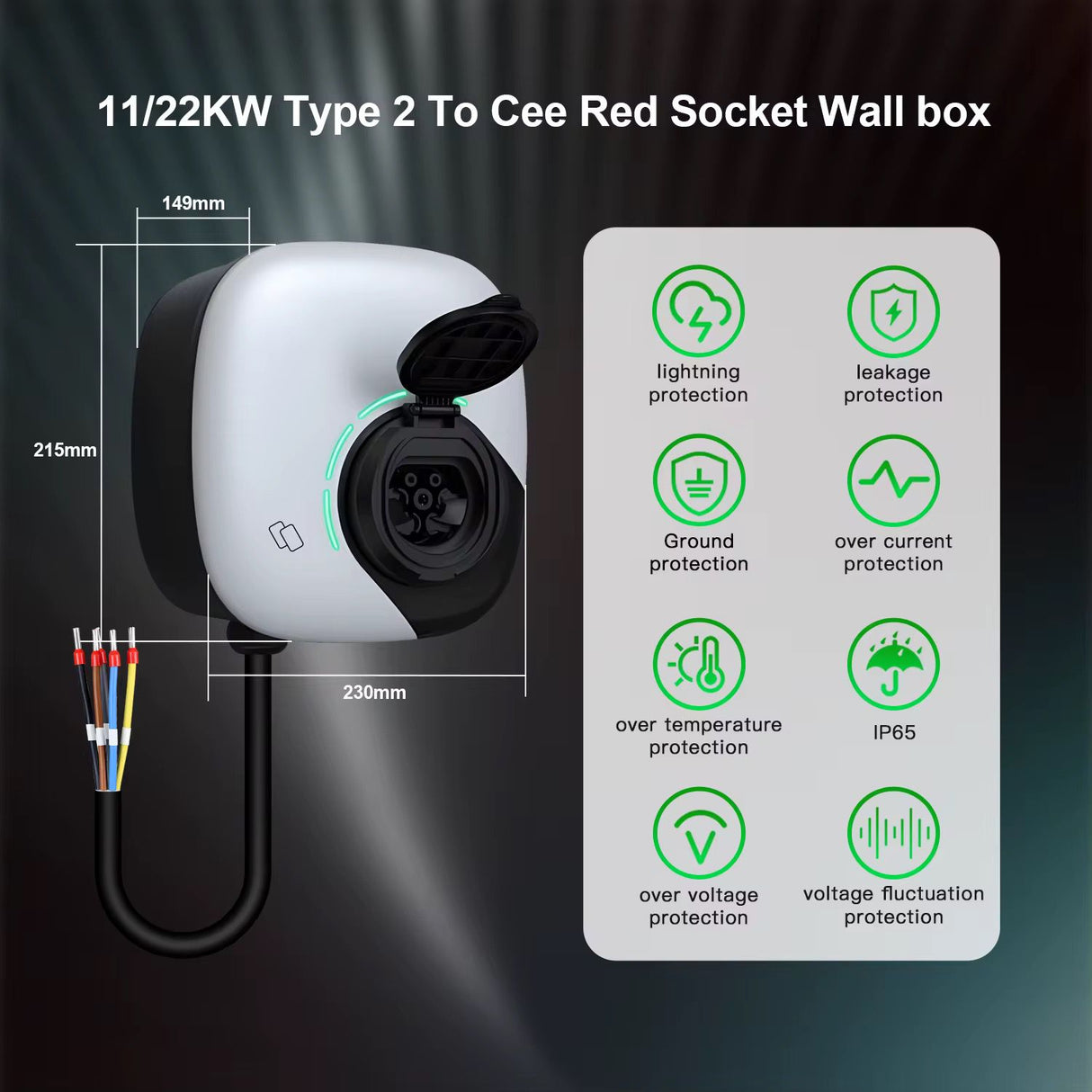 Bar2Charge Q1-Socket Laadpaal | 22 kW | TYPE 2 | 1 Fase & 3 Fase | IP65 | App Control