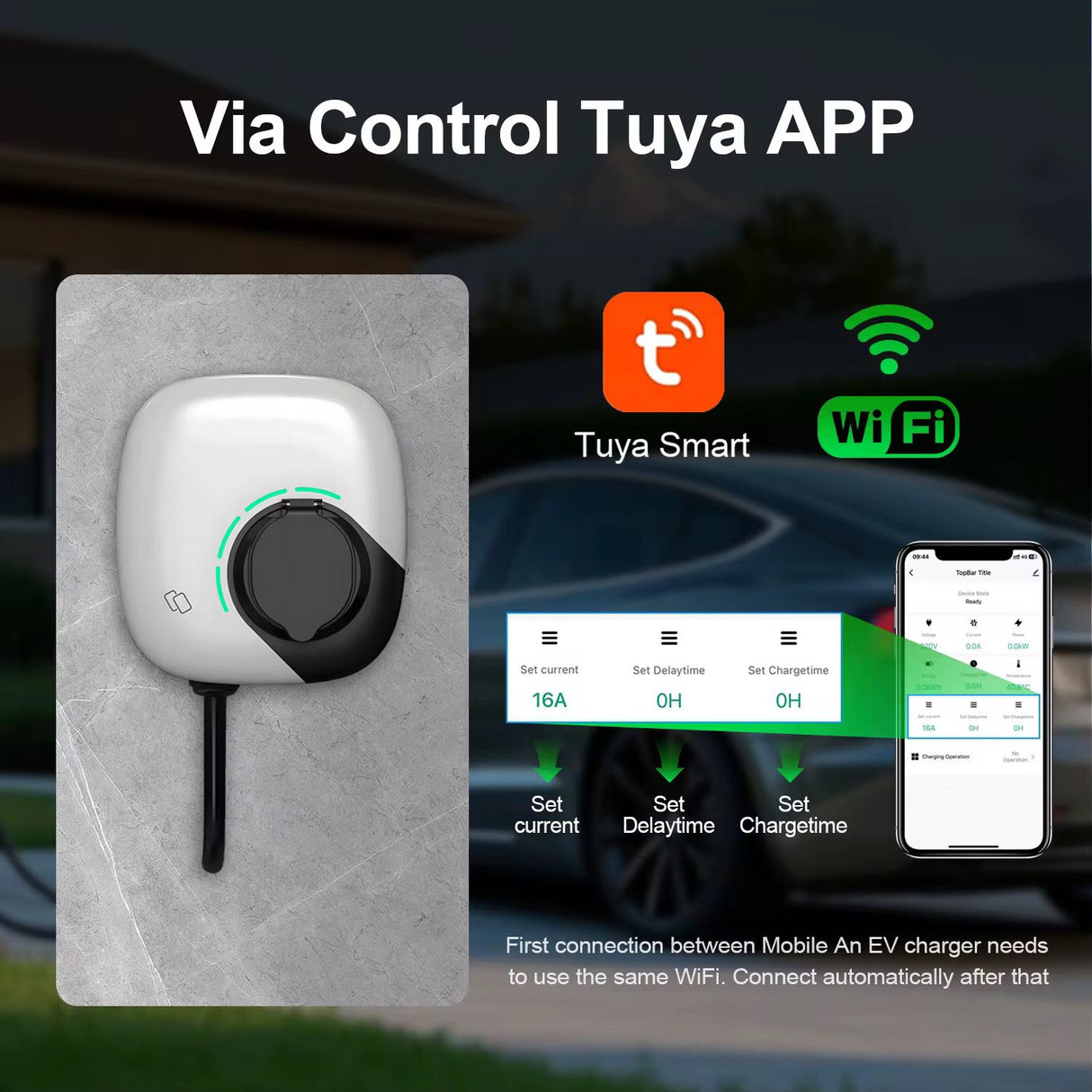 Bar2Charge Q1-Socket Laadpaal | 22 kW | TYPE 2 | 1 Fase & 3 Fase | IP65 | App Control