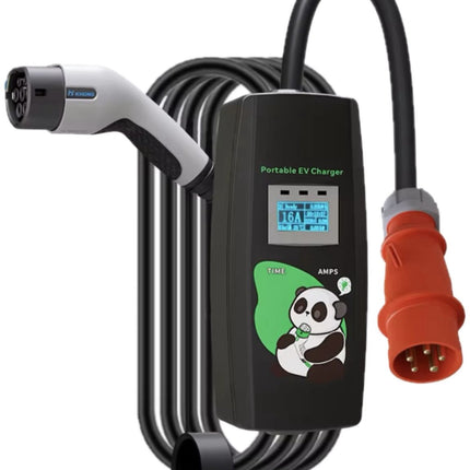 Khons 11kW Wohnmobil Ladegerät Auto Typ 2 - CEE Stecker + Schuko Adapter 3 Phasen 16A 5 Meter