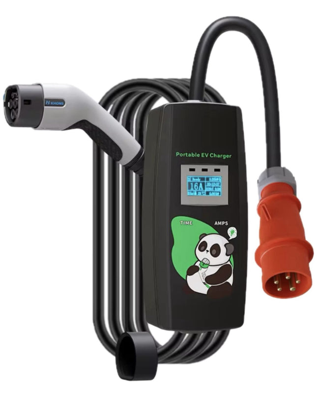 Khons 11kW Wohnmobil Ladegerät Auto Typ 2 - CEE Stecker + Schuko Adapter 3 Phasen 16A 5 Meter