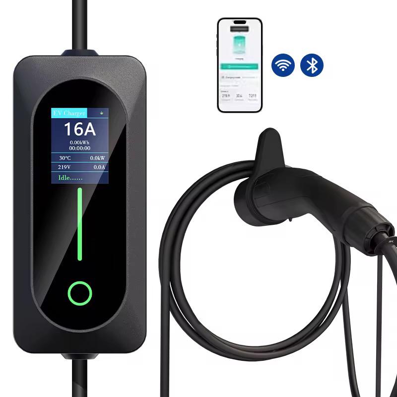 Bar2Charge Mobiele Thuislader Type 2 3.7kW IP67 Slimme Autolader met APP Control 5 Meter Uitgesteld Laden
