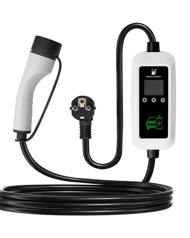 Bar2Charge 3,7kW Mobiles Heimladegerät Typ 2 5m Kabel 16A 1-phasig IP66 wasserdicht Einstellbar 8A-16A Verzögerte Ladefunktion
