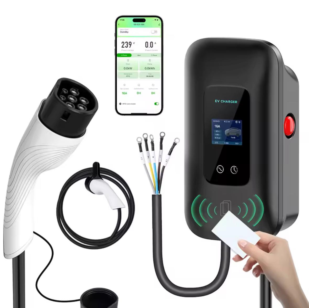 L6 PRO Laadpaal – Wallbox 3-fase | Type 2 | 5m Kabel | 11 kW & 22 kW | RFID & APP| IP65 Waterdicht