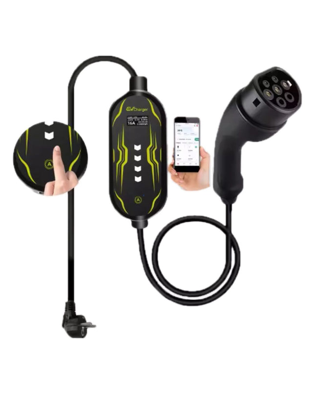 Junsun 3,7 kW Mobiles EV-Ladegerät Typ 2 6–16 A IP67 Verzögertes Laden
