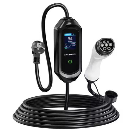 Mobiele EV Lader 3.7 kW Type 2 – 1-Fase | 5m, 10m & 15m | Met App Functie