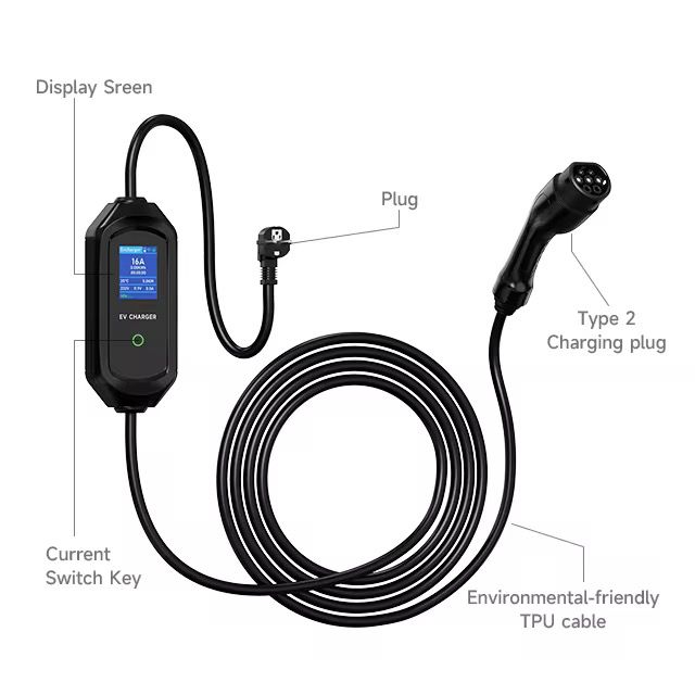 Bar2Charge Typ 2 Autoladegerät – Mobiles Heimladegerät 3,7 kW | 16 A | 5 m Kabel | IP65 | App &amp; Tasche