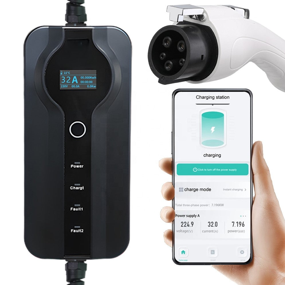 Bar2Charge 3,7kW Mobiele Thuislader – Type 1 – Instelbaar (6A-16A) – Smart Life App – IP65 Waterdicht