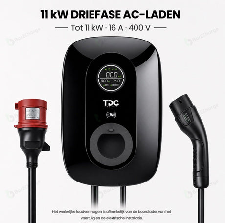 TDC Energy RAC11 11 kW Laadpaal – App & RFID