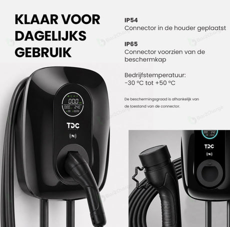 TDC Energy RAC11 11 kW Laadpaal – App & RFID